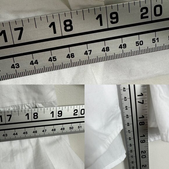 Abercrombie & Fitch White Puff Sleeve Square Neck Top Womens Size Large Blouse L - Picture 15 of 16